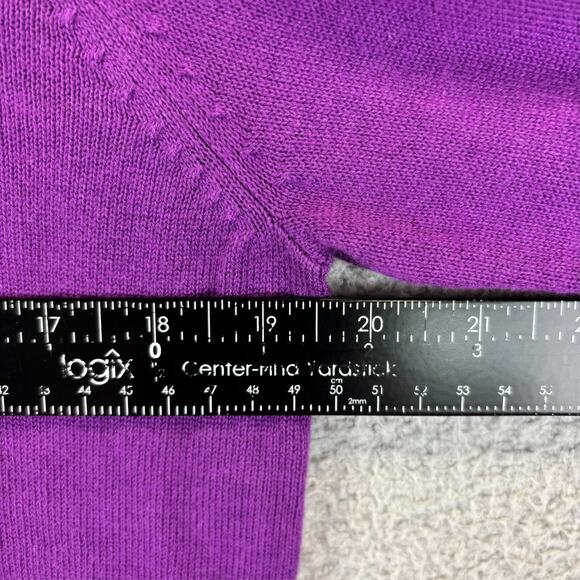 Vtg Bob Mackie Cardigan Medium Purple Artsy Bold Embroidery Embellished Sweater - Picture 5 of 9